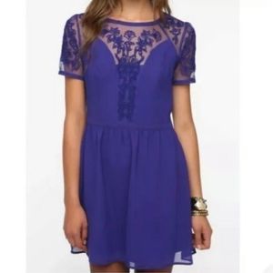 Urban Outfitters Kimchi Blue Emma Crepe Dress Royal Blue Size 10 Medium